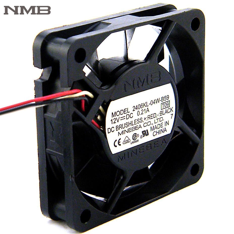 NMB 2406KL-04W-B59 60x60x15mm 12V DC 0.21A Axial Cooling Fan