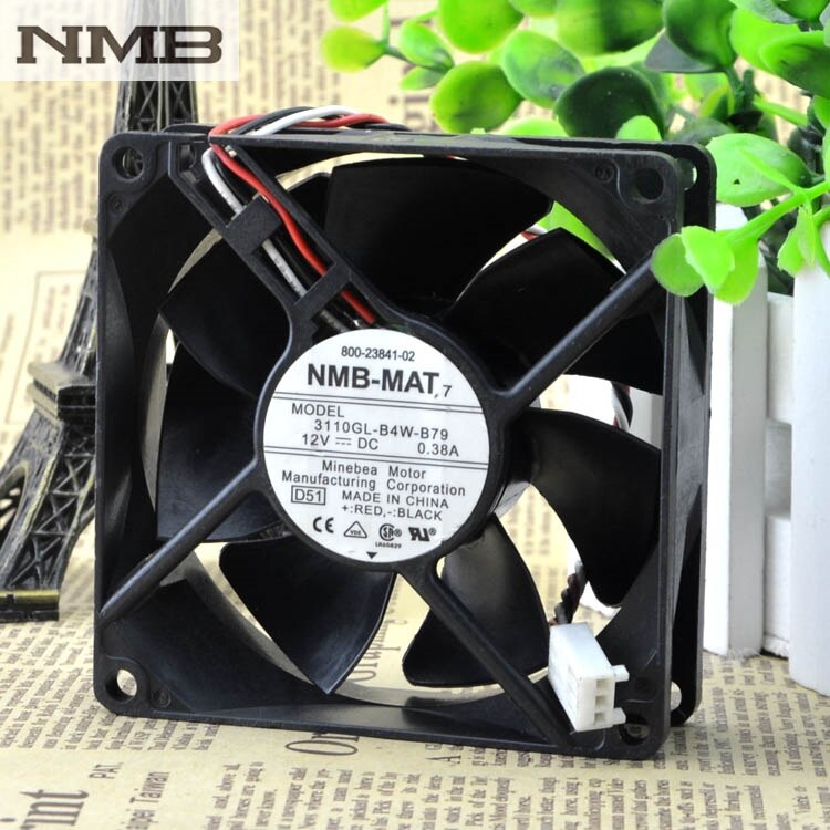 NMB 3110KL-04W-B79 80x80x25mm 12V DC 0.38A Axial Cooling Fan
