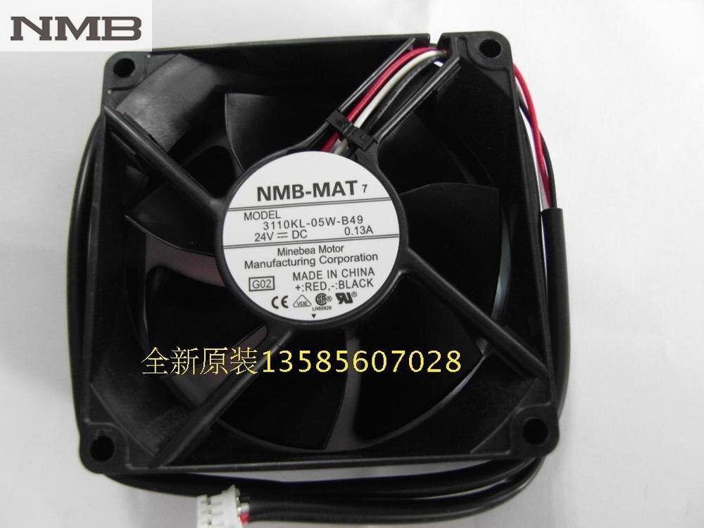 NMB 3110KL-05W-B49 31x31x10mm 24V DC 0.13A Axial Cooling Fan