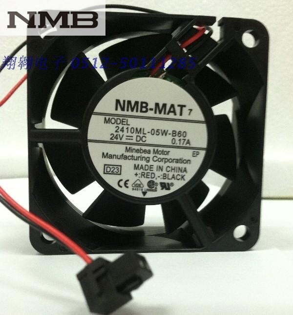 NMB 2410ML-05W-B60 60x60x25mm 24V DC Axial Cooling Fan