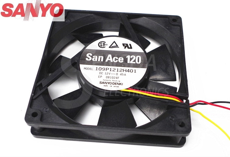 Sanyo Denki 109P1212H401 120x120x25mm 12V DC 0.45A Axial Cooling Fan