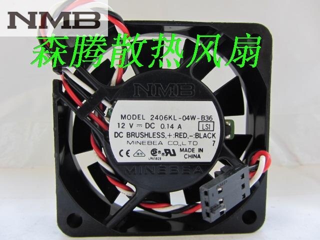 NMB 2406KL-04W-B36 60x60x15mm 12V DC 0.14A Axial Cooling Fan