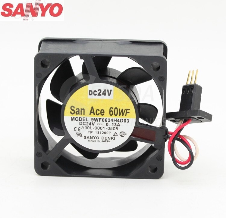 Sanyo Denki 9WF0624H4D03 60x60x25mm 24V DC 0.15A Axial Cooling Fan
