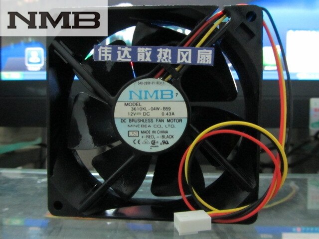 NMB 3610KL-04W-B59 90x90x25mm 12V DC 0.43A Axial Cooling Fan