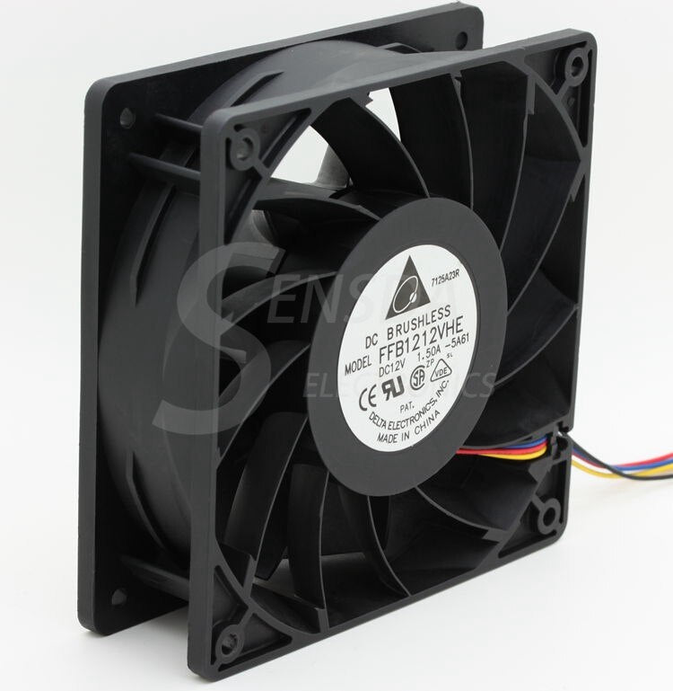 Delta FFB1212VHE-F00 120x120x38mm 12V DC 1.00A 3-Wire Axial Cooling Fan