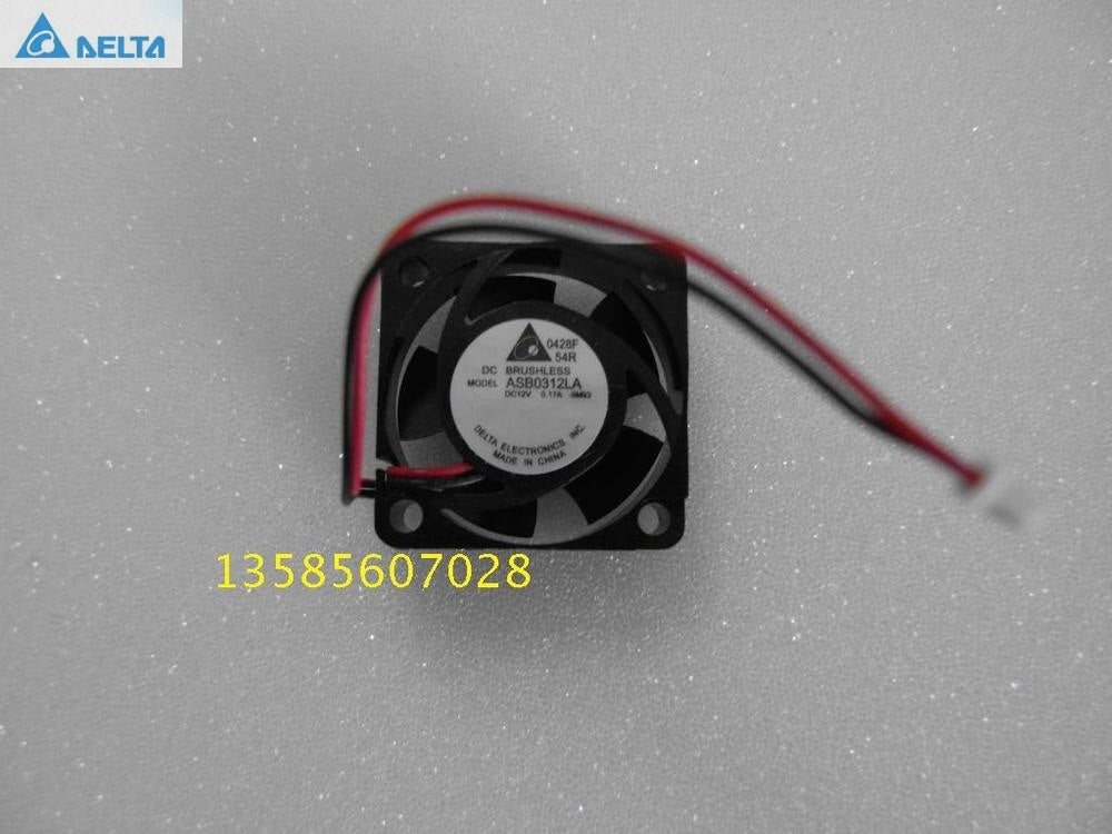 Delta ASB0312LA-DF00 30x30x10mm 12V DC 0.050A 3-Wire Axial Cooling Fan