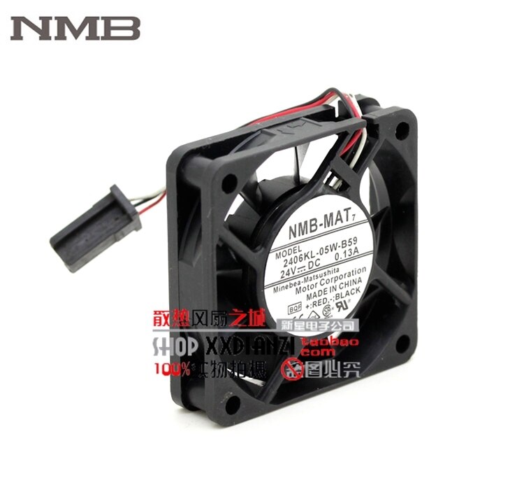 NMB 2406KL-05W-B59-BQF 60x60x15mm 24V DC 0.13A Axial Cooling Fan