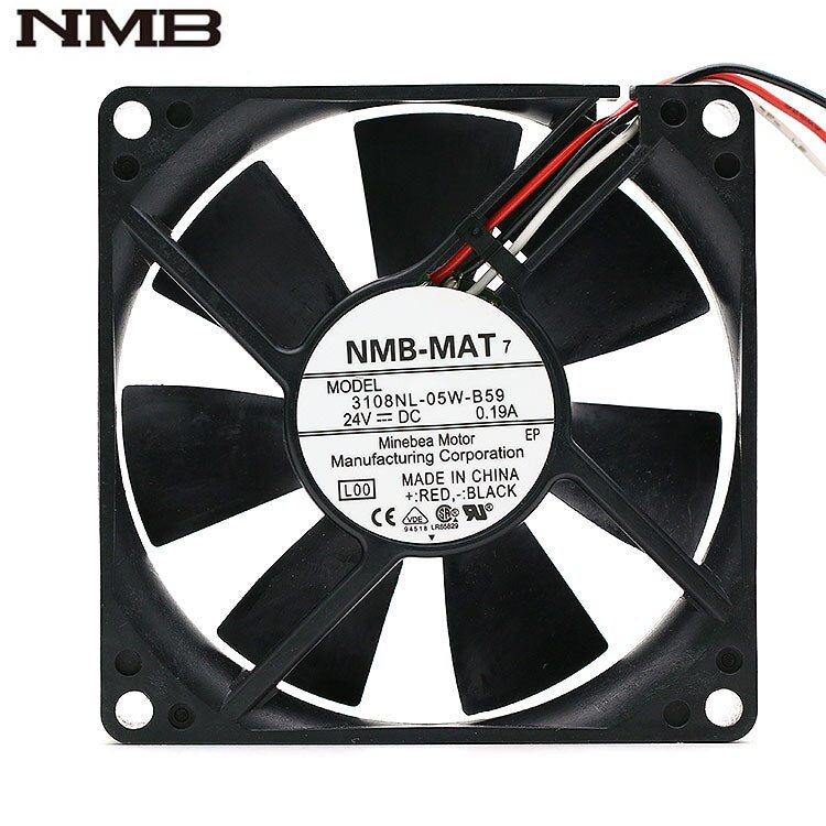 NMB 3108NL-05W-B59 80x80x20mm 24V DC 0.19A Axial Cooling Fan