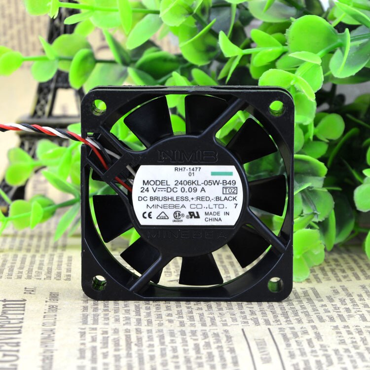 NMB 2406KL-05W-B49 60x60x15mm 24V DC 0.09A Axial Cooling Fan