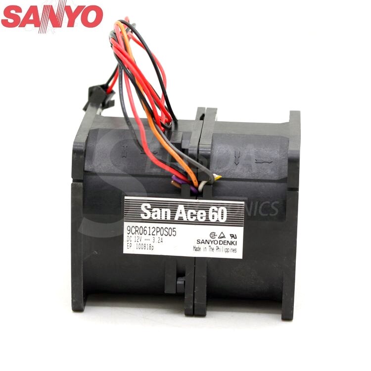 Sanyo Denki 9CR0612P0S05 60x60x76mm 3.2A Axial Cooling Fan