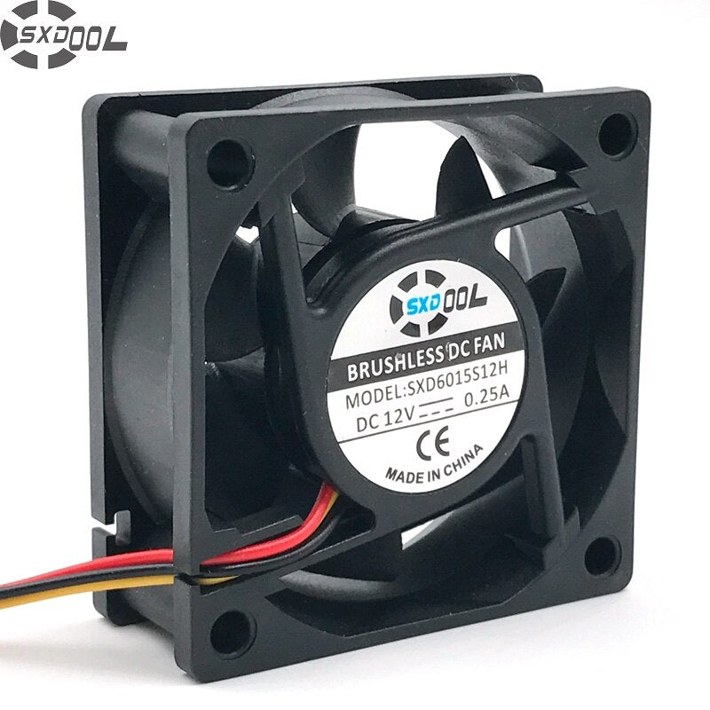 60x60x25mm 12V DC 0.18A 3-Wire Axial Cooling Fan