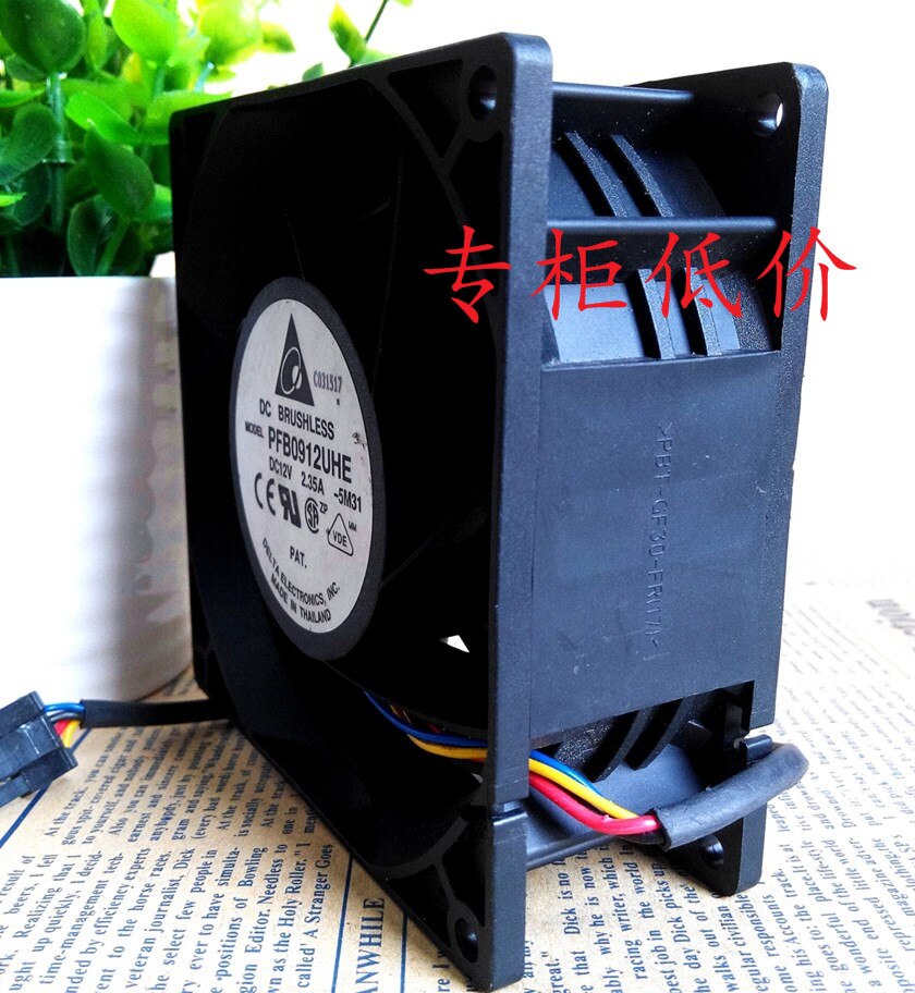 Delta PFB0912UHE 90x90x38mm 12V DC 2.35A 3-Wire Axial Cooling Fan