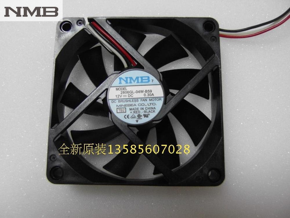 NMB 2806GL-04W-B59 70x70x15mm 12V DC 0.30A Axial Cooling Fan