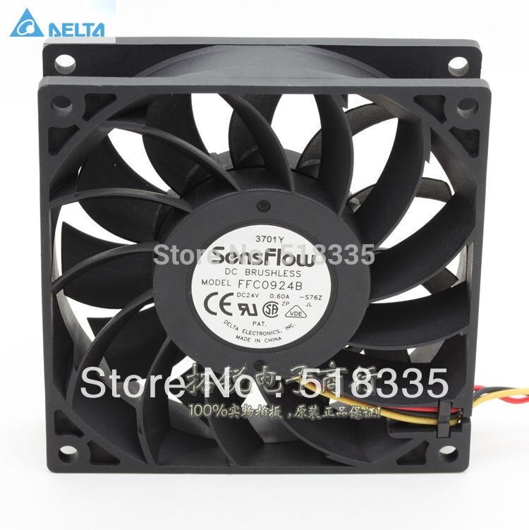 Delta FFC0924B 92x92x25mm 24V DC 0.60A Axial Cooling Fan