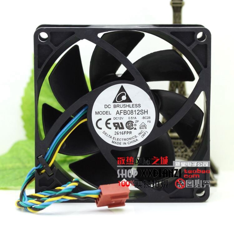 Delta AFB0812SH 80x80x25.4mm 12V DC 0.34A Axial Cooling Fan