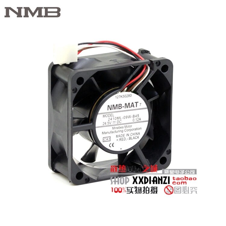NMB 2410ML-09W-B45 24x24x10mm 5V DC 0.12A Axial Cooling Fan