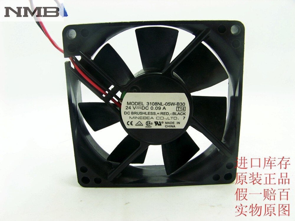 NMB 3108NL-05W-B30 80x80x20mm 24V DC 0.09A Axial Cooling Fan