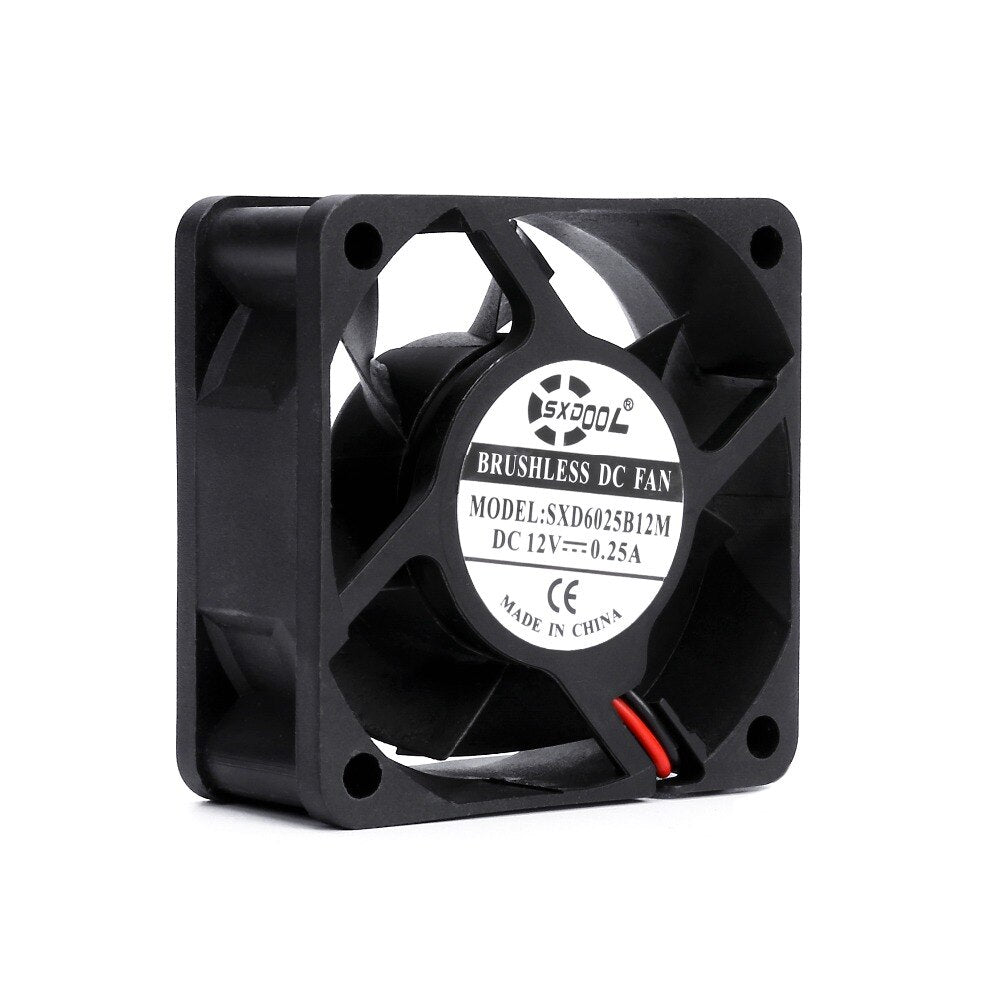 SXDOOL SXD6025B12M 12V DC 60x60x25mm Brushless Cooling Fan