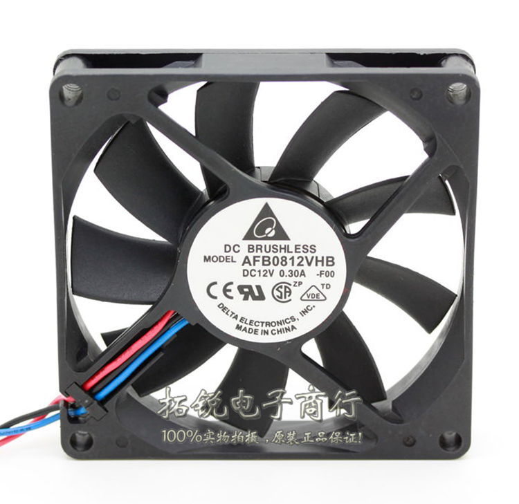 Delta AFB0812VHB 80x80x15mm 12V DC 0.30A Axial Cooling Fan