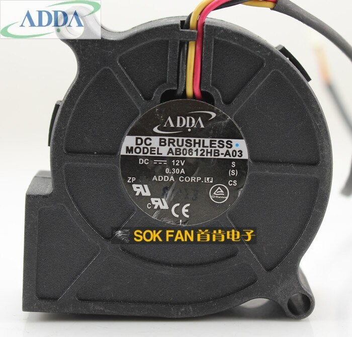 ADDA AB0612HB-A03 60x60x25mm 12V DC 0.30A Axial Cooling Fan