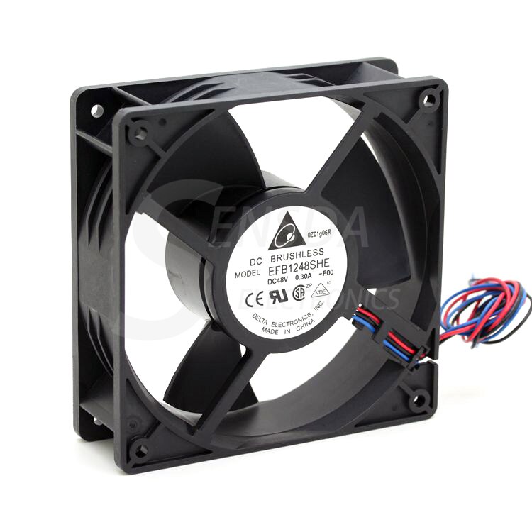 Delta EFB1248SHE 120x120x38mm 48V DC 0.30A 3-Wire Axial Cooling Fan