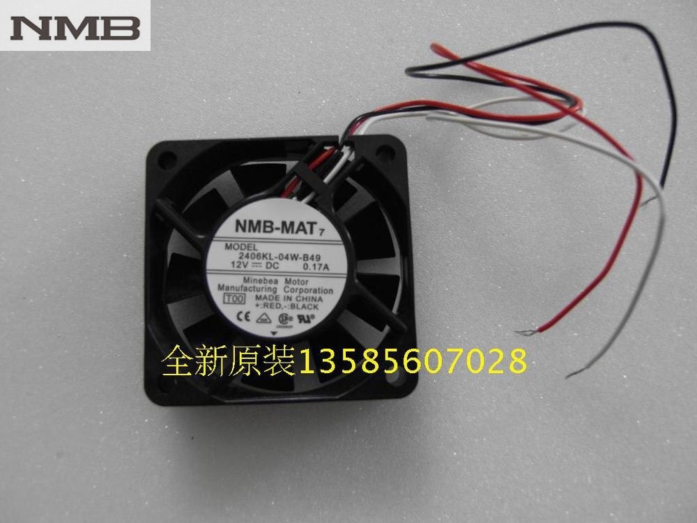 NMB 2406KL-04W-B49 60x60x15mm 12V DC Axial Cooling Fan