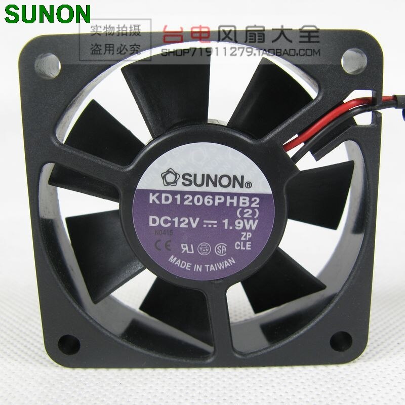 SUNON KD1206PHB2 60x60x15mm 12V DC Axial Cooling Fan