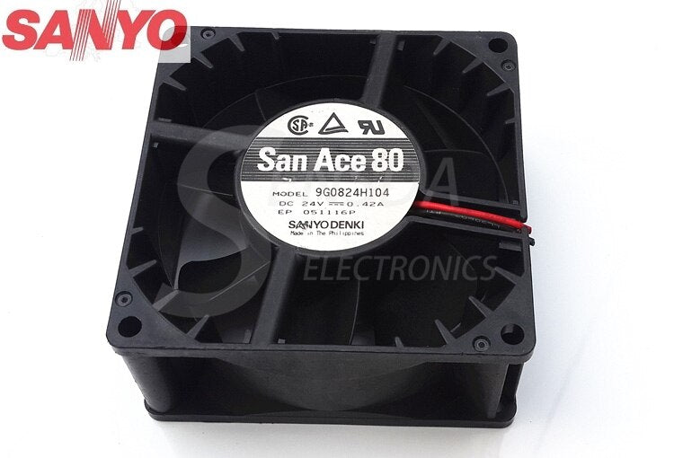Sanyo Denki 9G0824H104 80x80x38mm 24V DC 0.42A Axial Cooling Fan