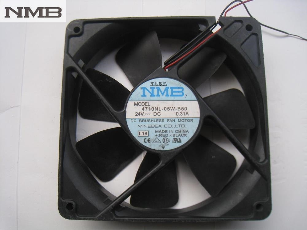 NMB 4710NL-05W-B50 120x120x25mm 24V DC 0.31A 2-Wire Axial Cooling Fan