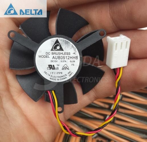 Delta AUB0512HHB 50x50x15mm 12V DC 0.27A Axial Cooling Fan