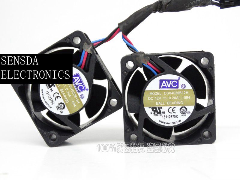 AVC DS04020B12H 40x40x20mm 12V DC 0.20A Axial Cooling Fan