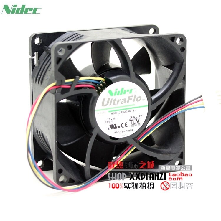 Nidec H80E12BUA7-07T11 80x80x38mm 12V DC 1.60A Axial Cooling Fan
