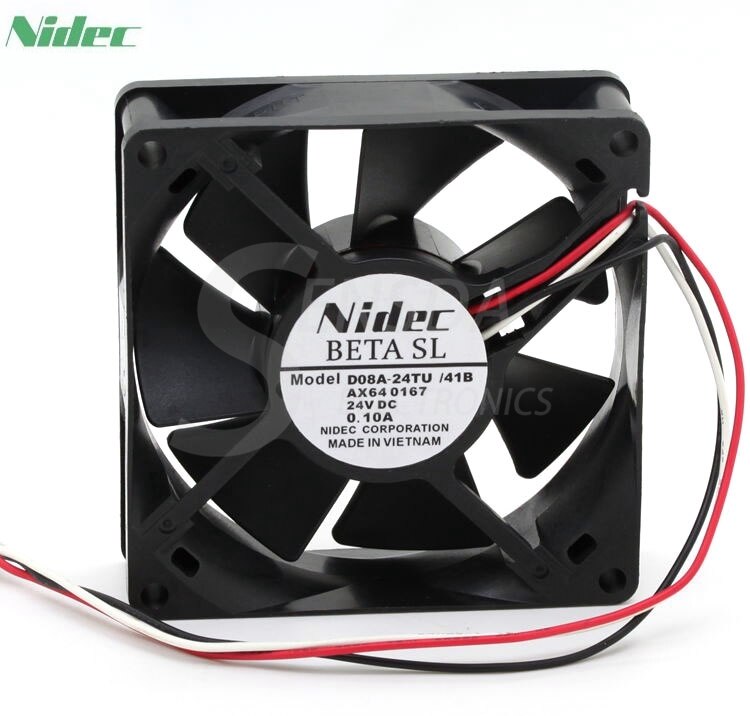 Nidec D08A-24TU 24V DC 80x80x25mm Brushless Cooling Fan