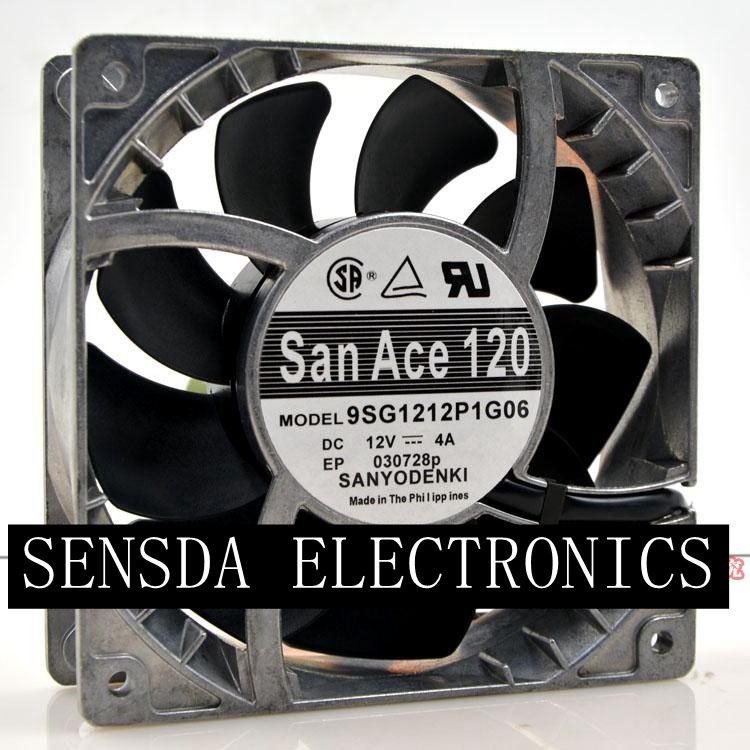 Sanyo 9SG1212P1G06 12V DC 120x120x38mm Brushless Cooling Fan