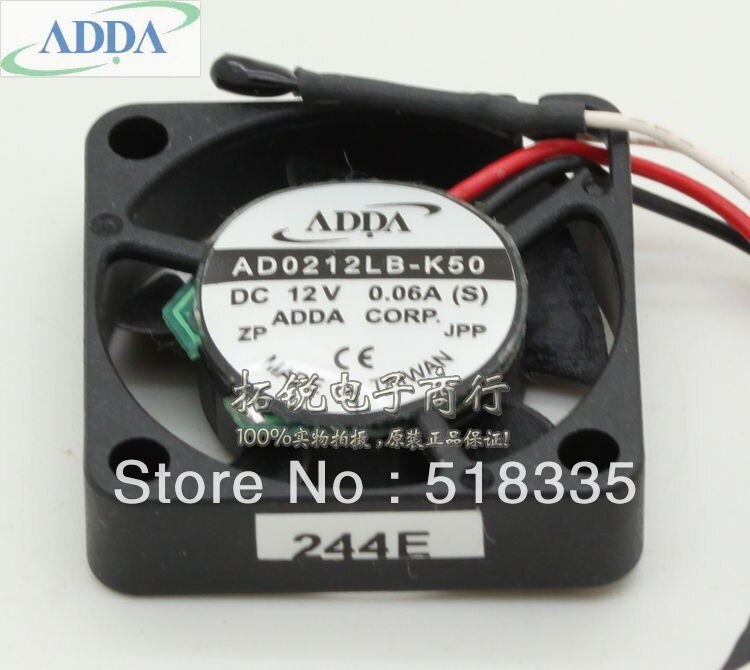 ADDA AD0212LB-K50 25x25x6mm 12V DC 0.06A Axial Cooling Fan
