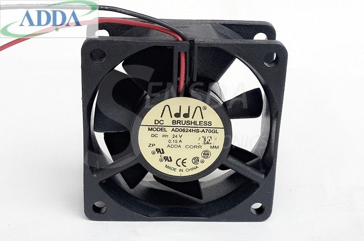ADDA AD0624HS-A70GL 60x60x25mm 24V DC 0.15A Axial Cooling Fan