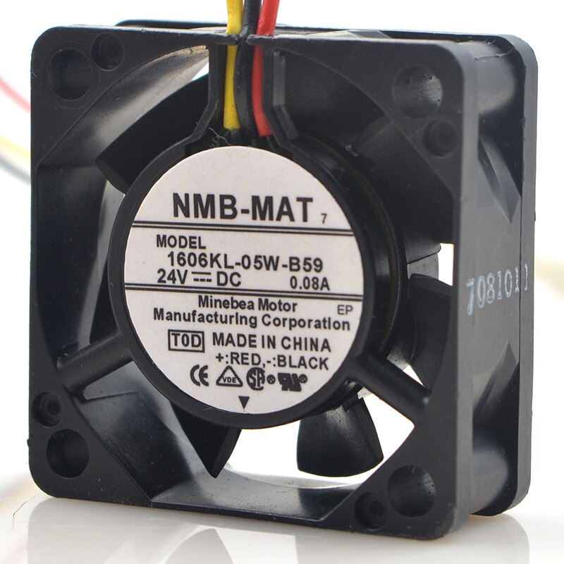 NMB 1606KL-05W-B59 40x40x15mm 24V DC 0.08A 3-Wire Axial Cooling Fan