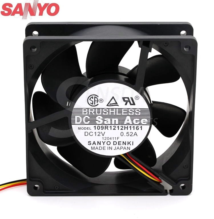 Sanyo Denki 109R1212H1161 120x120x38mm 12V DC 0.52A Axial Cooling Fan