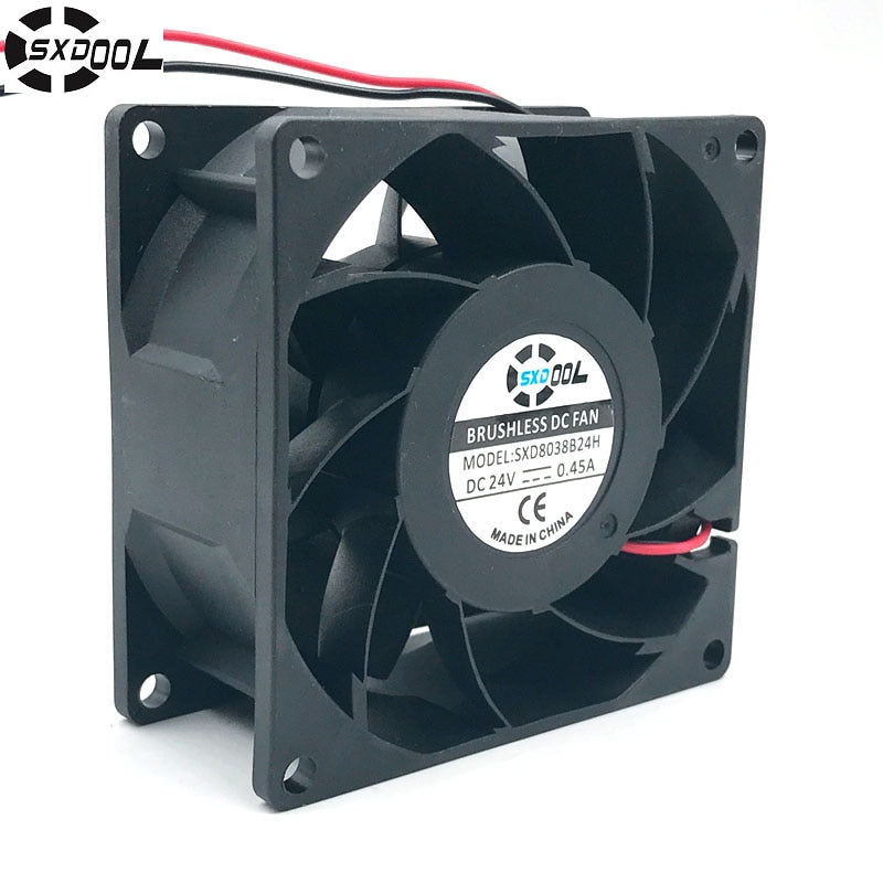 SXDOOL SXD8038B24H 24V DC 80x80x38mm Brushless Cooling Fan