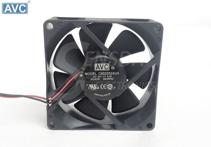 AVC C8025S24UA 80x80x25mm 24V DC 0.3A Axial Cooling Fan