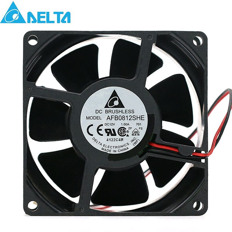 Delta AFB0812SHE 80x80x38mm 12V DC 1.0A Axial Cooling Fan