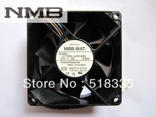 NMB 3110RL-04W-B86 31x31x10mm 12V DC 0.65A Axial Cooling Fan