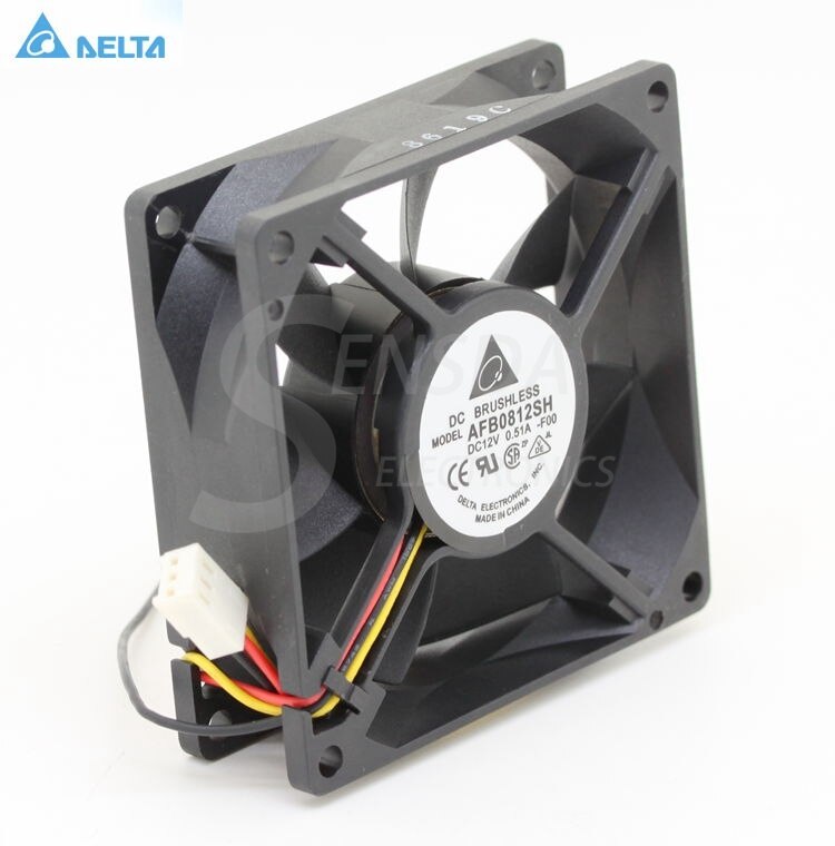 Delta AFB0812SH-F00 80x80x25.4mm 12V DC 0.340A Axial Cooling Fan