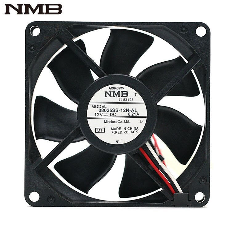 NMB 08025SS-12N-AL 80x80x25mm 12V DC 0.21A Axial Cooling Fan