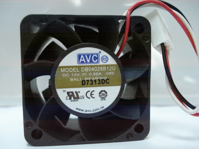 AVC DB04028B12U 40x40x28mm 12V DC 0.66A Axial Cooling Fan