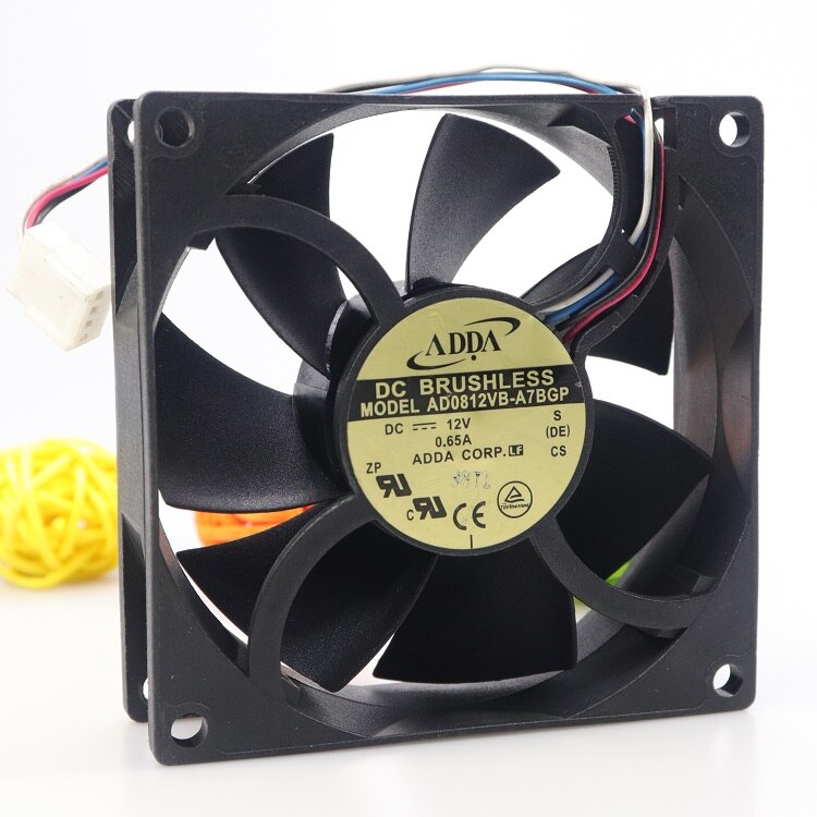 ADDA AD0812VB-A7BGP 80x80x25mm 12V DC Industrial Cooling Fan