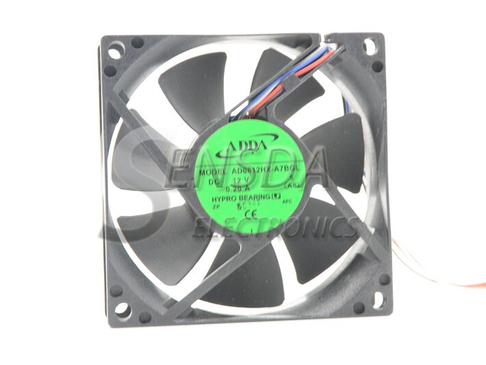 ADDA AD0812HX-A7BGL 80x80x25mm 12V DC 0.20A 4-Wire Axial Cooling Fan