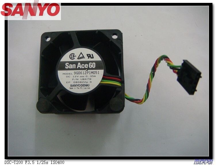 Sanyo Denki 9G0612P1M051 60x60x38mm 12V DC 0.35A Axial Cooling Fan