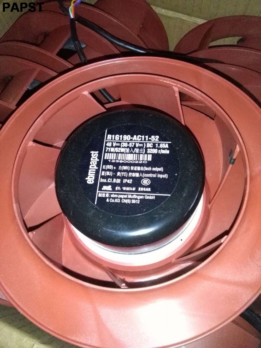 ebm-papst R1G190-AC11-52 48V DC Blower Fan 1.65A