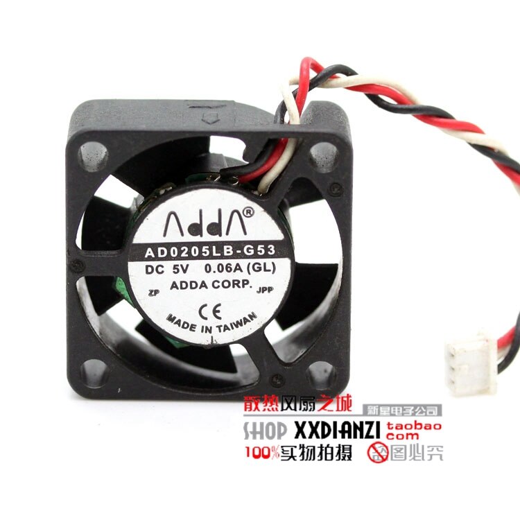 ADDA AD0205LB-G53 25x25x10mm 5V DC 0.06A Axial Cooling Fan
